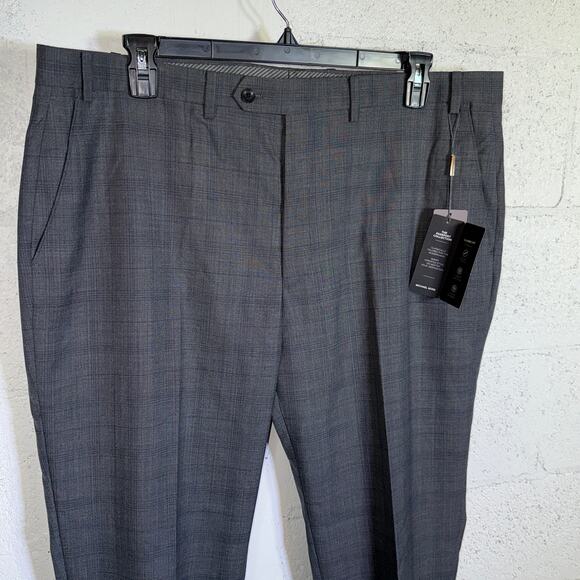 Michael Kors Men's Plaid Classic Wool-Blend Stretch Suit Pants grey 42x32 $190 - Picture 9 of 11